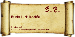 Budai Nikodém névjegykártya